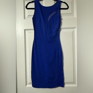 ASOS bodycon royal blue dress with mesh panels size 6 or small